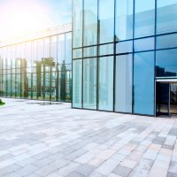 Toned image of modern office buildings in central Hong Kong.